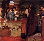 Sir Lawrence Alma-tadema Canvas Paintings - Hadrian Visiting a Romano British Pottery
